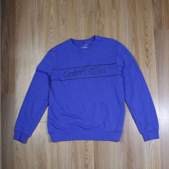Calvin Klein Men's Classic CK Logo Fleece Crewneck Sweatshirt - Picture 1 of 5